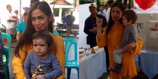 FOTO: Ikut Berpartisipasi Nyoblos, Jessica Iskandar Ajak Baby El