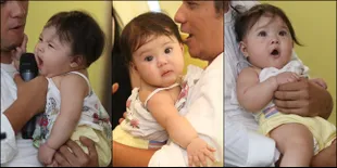 FOTO: Ikut Ngoceh - Ngantuk, Ulah Baby Gempi & Gading Bikin Gemes