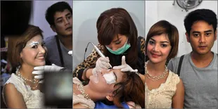 Foto Irma Dharmawangsa Jalani Sulam Alis - Bibir Demi Dwi Andhika