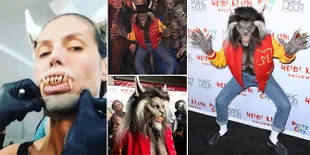 FOTO: Jadi Serigala Saat Halloween, Heidi Klum Tak Bisa Dikenali