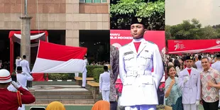 FOTO Janitra Bertugas Jadi Paskibraka Jaksel, Sukses Jadi Pembentang Bendera - Amara dan Frans Lingua Bangga
