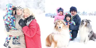 FOTO: Jennifer Bachdim Ajak Anak Nikmati Tebalnya Salju di Jerman