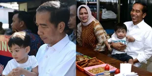 FOTO: Jokowi & Cucunya Jan Ethes, Makan di Warung Soto Langganan