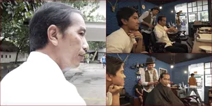 FOTO: Jokowi Potong Rambut, Pakai Pomade Hingga Minta Dimohawk