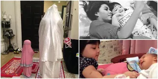 FOTO: Kegiatan Baby Arsy di Rumah, Main Sama Adik - Salat Bareng