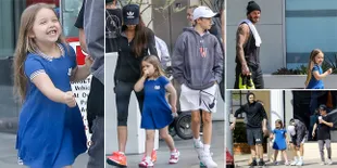 FOTO: Keluarga Beckham Nge-Gym Bareng, Harper Lucunya Kebangetan!