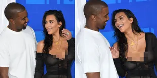 FOTO: Kemesraan Kim K - Kanye West di Red Carpet VMA Bikin Iri