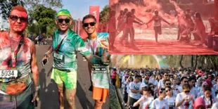 FOTO: Keseruan Ikuti Color Run 2018 di GBK, Penuh Warna dan Tawa