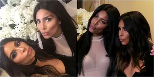 FOTO: Kim Kardashian & 'Kembarannya' Pose Bareng, Susah Dibedakan
