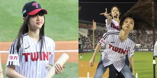 Foto Kim VVUP Jadi Idol First Batter Pertama dari Indonesia di Pembukaan Pertandingan Baseball, Imut Banget!
