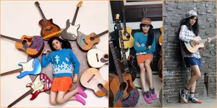 Foto Koleksi Gitar Eksklusif Menakjubkan Sheryl Sheinafia