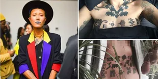 FOTO: Koleksi Tato Dayak di Tubuh Fahrani, Unik & Bikin Penasaran