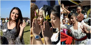 Foto Kontestan Miss World 2013 Cantik Bersarung di Pura Besakih