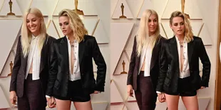 Foto Kristen Stewart dan Tunangannya Dylan Meyer di Red Carpet Oscar 2022, Ciuman Dulu Sebelum Pisah Tempat