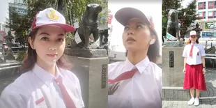 Foto Lastmi AFI Cosplay Pakai Seragam SD Merah Putih di Jepang, Wajahnya Kawaii Banget