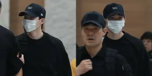 Foto Lee Jong Suk Tiba di Korea Dari Indonesia, Tetap Senyum!