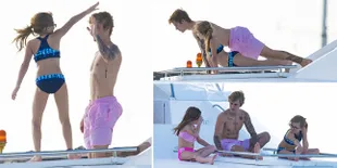 FOTO: Liburan di Pesiar Mewah, Justin Bieber Asyik 'Asuh' Adiknya