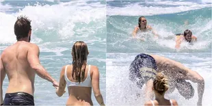 FOTO: Liburan, Miley Cyrus & Liam Hemsworth Seru-Seruan Main Air