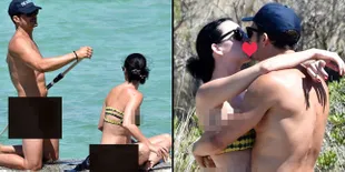 FOTO: Liburan Orlando Bloom & Katy Perry, Tanpa Busana - Ciuman
