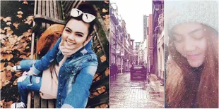 FOTO Liburan Sendirian ke London, Rina Nose Cantik dan Bahagia