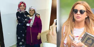 FOTO: Lindsay Lohan, Dari Tenteng Al Quran Sampai Pakai Hijab