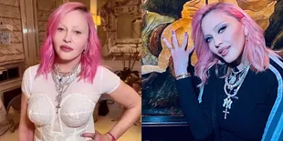 Foto Madonna Diduga Sebagai Gay Setelah 'Gagal Lempar' Celana Dalam, Wajahnya yang Terlihat Aneh Malah Jadi Sorotan