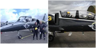 FOTO: Maia Estianty Jadi 'Co Pilot' Pesawat Akrobat di Prancis