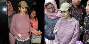 FOTO: Masih Pakai Infus, Julia Perez Penuhi Panggilan Kepolisian