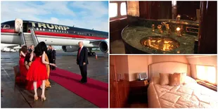FOTO: Berhias Emas Asli! Megahnya Jet Pribadi 1,3 T Donald Trump