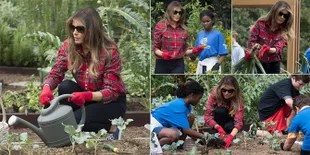 FOTO: Melania Trump Mendadak Jadi 'Tukang Kebun', Cantik Atau ...
