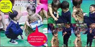 FOTO: Meme Baby Arsy Ketika 'Dirayu' Abhirama Putra Nindy, Imut!
