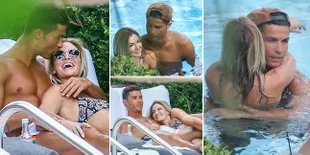 FOTO: Mesra, Cristiano Ronaldo Cium & Renang Bareng Model Seksi