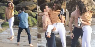 FOTO: Mesra, Kendall Jenner Digendong Cowok Ganteng di Pantai