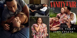 FOTO: Mesranya John Legend & Chrissy Teigen Jalani Pemotretan Bareng Anak