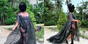 Potret Mimi Peri Tampil Ala Kim Kardashian di Met Gala 2021, Gaunnya dari Celana Dalam Dilapisi Jala Ikan