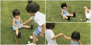 FOTO: Momen Cute Saat Baby Gempi Main Golf Bareng Quenzino