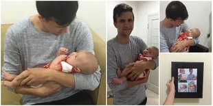 FOTO: Momen Hangat Stuart Collin Gendong Baby Arkana, Bahagia