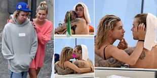 FOTO: Naik Yacht Mewah di Italia, Justin & Hailey Umbar Kemesraan