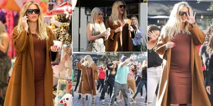 FOTO: Ngemall Bareng Kim & Kourtney, Khloe Pamer Perut Buncit