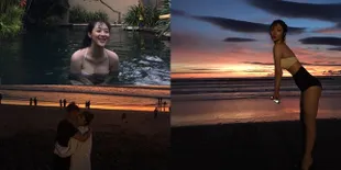 FOTO: Nikmati Liburan di Bali, Sulli Berbikini Cantik No Makeup
