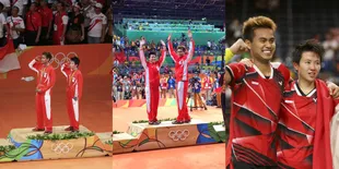 FOTO: Owi-Butet Raih Medali Emas, Indonesia Raya Berkumandang