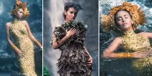 FOTO: Pemotretan di Air Terjun, Ayushita Rela Basah-Basahan