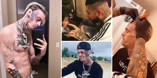 FOTO: Penampakan Tato Besar di Wajah Aaron Carter, Asli Nekat Banget!