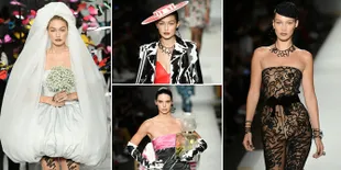 FOTO Pesona Bella - Gigi Hadid di Catwalk Moschino, Cantik Elegan