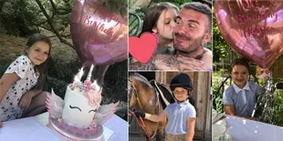 FOTO: Pesta Ultah Harper Beckham, Naik Kuda - Buka Kado Squishy