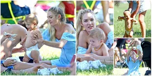 FOTO: Piknik Bareng Anak, Candice Swanepoel Tujukkan Sisi Keibuan