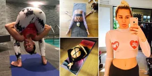 FOTO: Pose Yoga Miley Cyrus Yang Bikin Ngilu, Berani Coba?