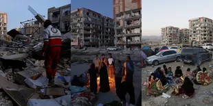 FOTO Potret Miris Suasana Pasca Gempa Iran - Irak