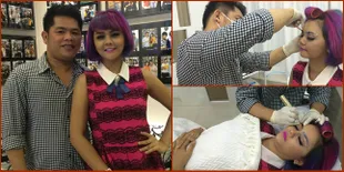 [FOTO] Proses Shading Alis Jenita Janet, Sempat Teteskan Air Mata