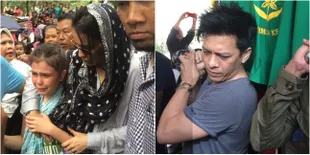 FOTO: Putri Sophia Latjuba Menangis di Pemakaman Ayah Ariel NOAH